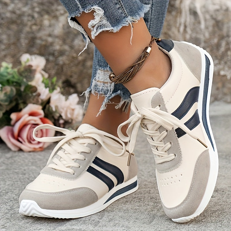 Women's Casual Sneakers Synthetic Upper Color-Blocking Breathable Shoe