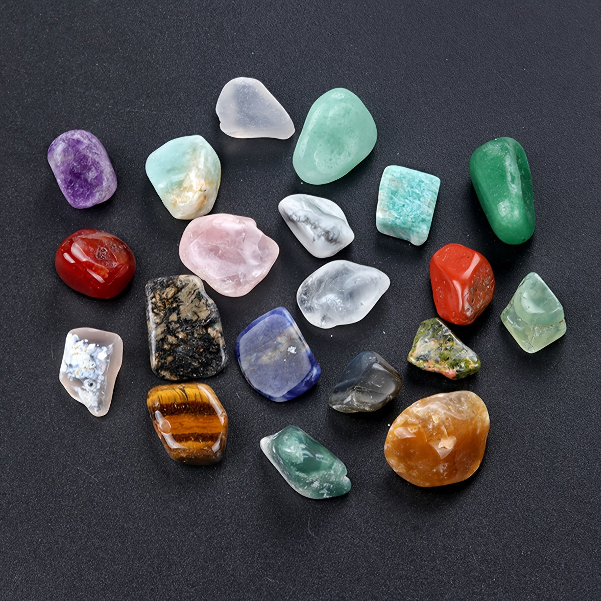 Natural Stone Gift Box with 20 Pieces for Science Education and Decoration