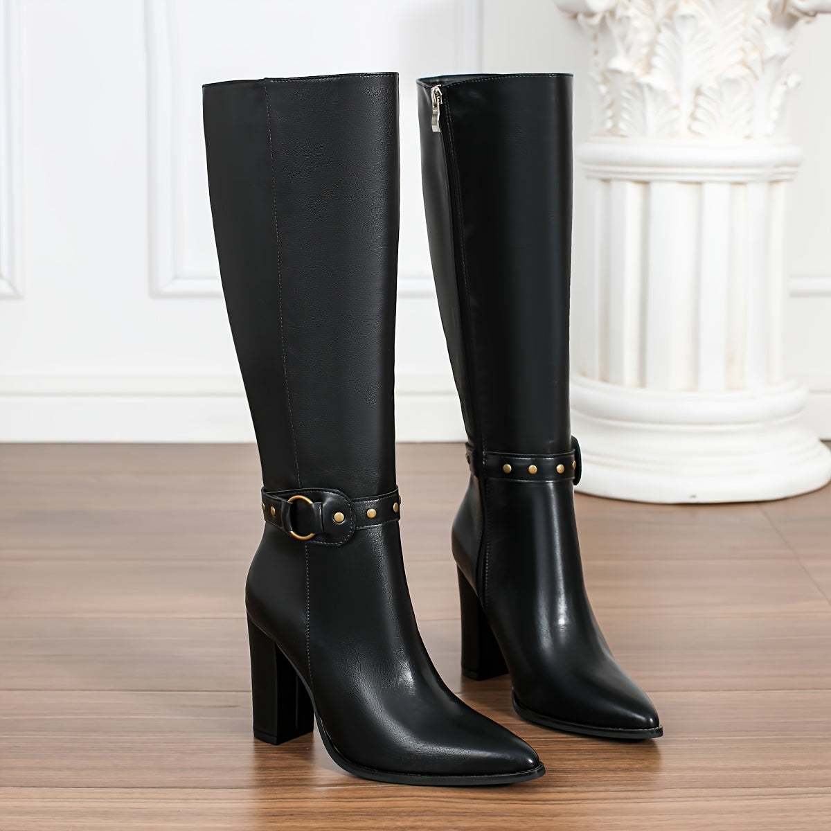 Женские ботинки на платформе из искусственной кожи с массивным каблуком для зимы и вечеринок