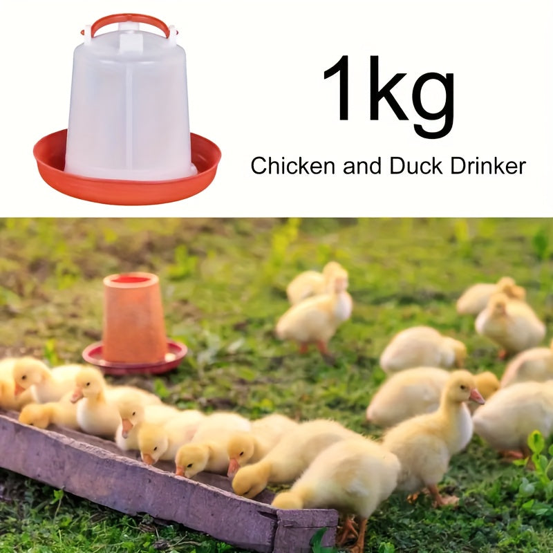 Bepul batareyasiz avtomatik tovuq ovqatlantiruvchi va suv beruvchi to'plami - qizil yoki to'q sariq asos, tasodifiy rangda jo'natiladi.