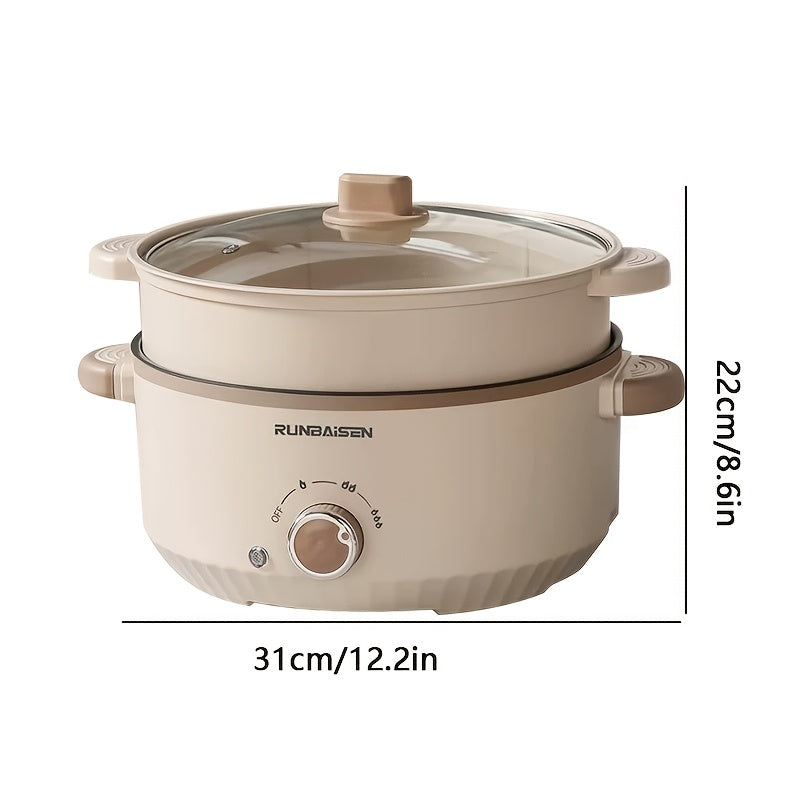 Olla eléctrica de gran capacidad, olla multifuncional para cocinar en casa, olla integradora para saltear, vaporera