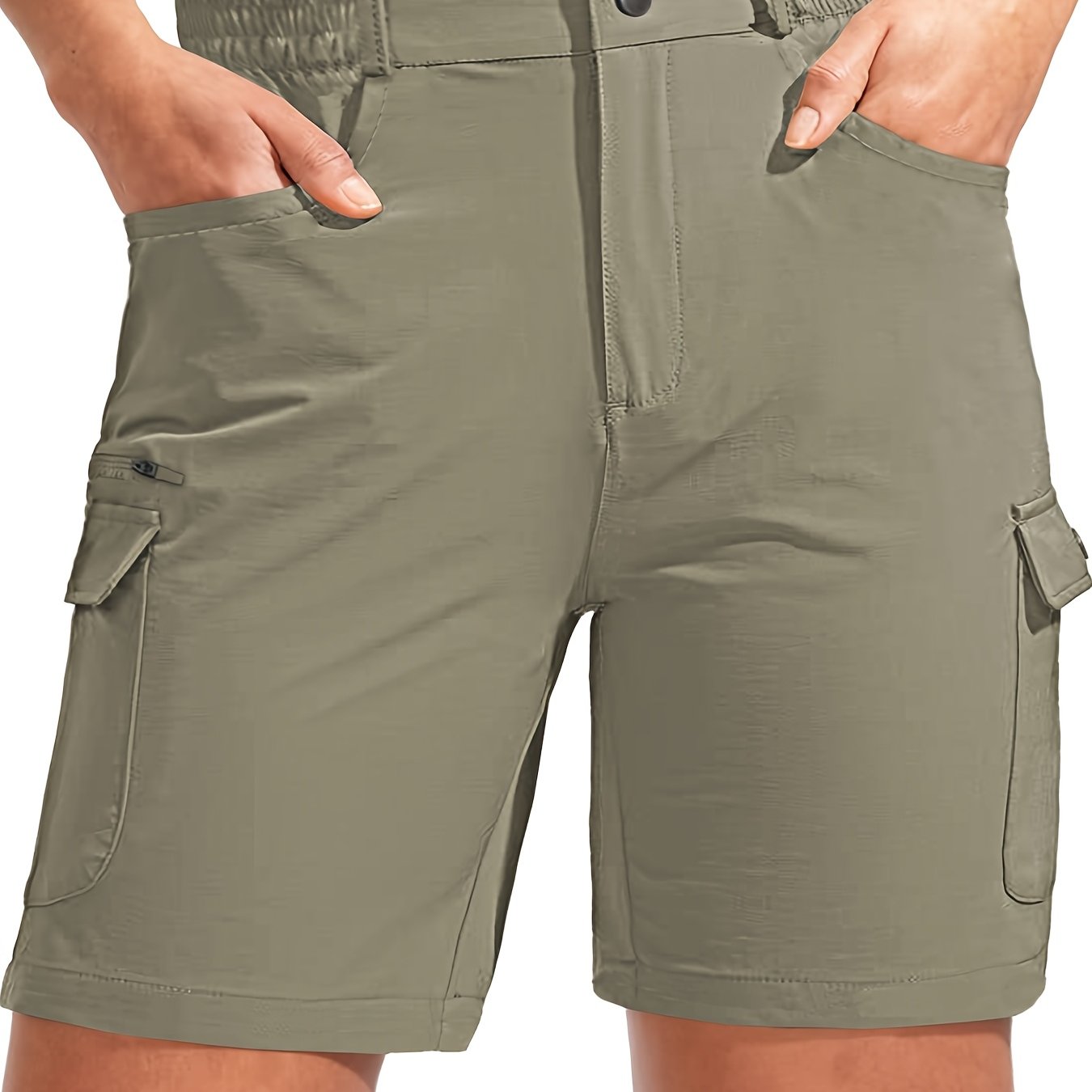 Ayollar uchun tez quriydigan cargo shortlar, 7 ta cho'ntak, erkin fit, yozgi ochiq havoda foydalanish uchun