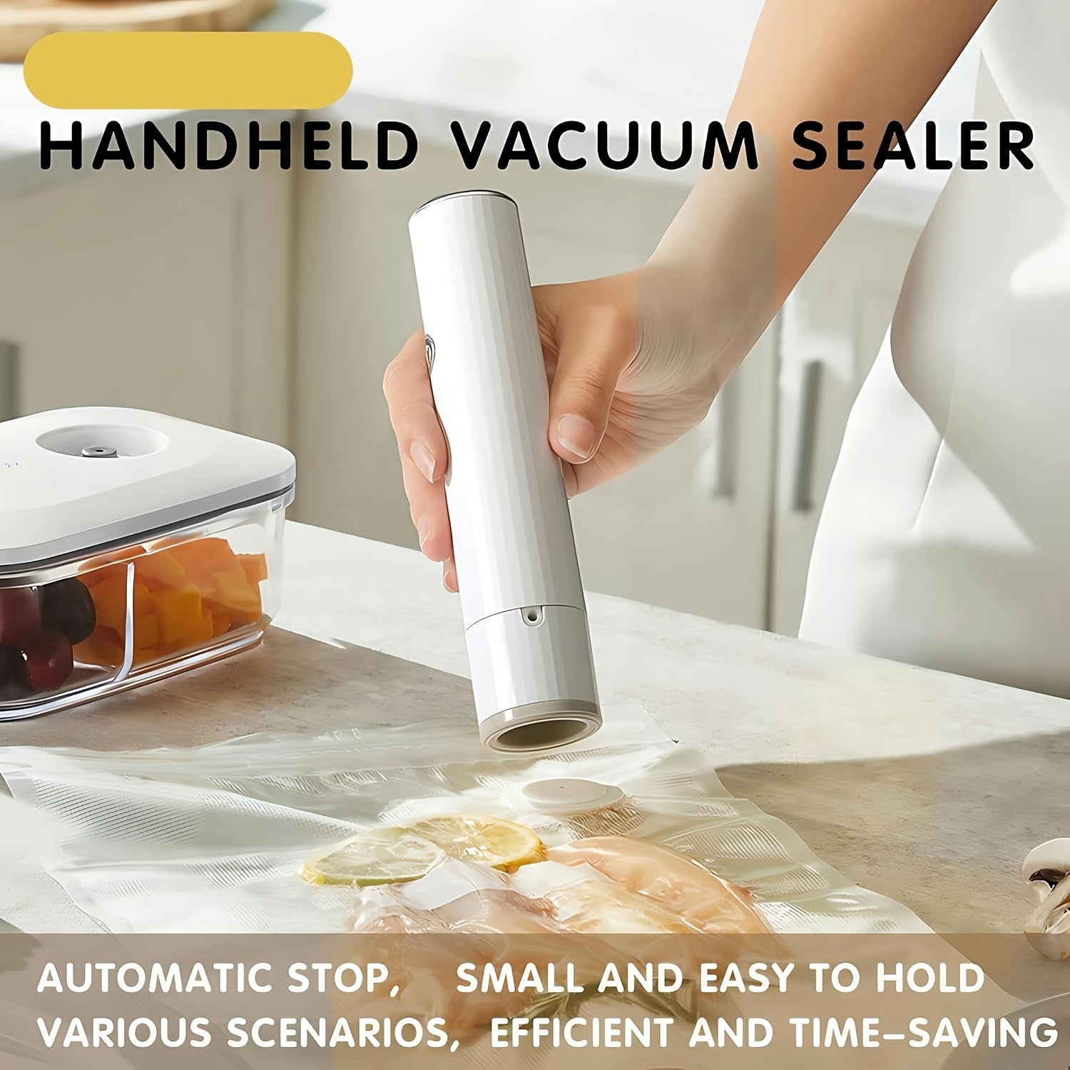 Handheld Food Storage Vacuum Sealer Rechargeable Multifunctional