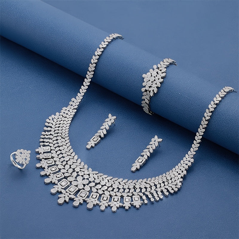 Bridal Jewelry Set Arabesque Style Wedding Accessories Necklace Earrings Ring Bracelet for Women