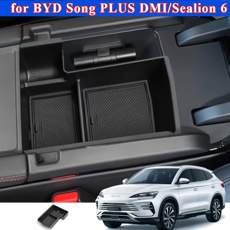 Car Interior Organizer for SUVs ABS Armrest Storage Box with Cushioned Bottom