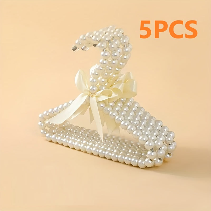 Set of 3 5 or 10 Mini Small Plastic Hangers with Bow Design for Clothes Storage Organizer