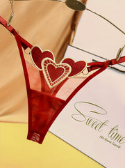Women's Low Waist Heart Pattern Thongs Sexy Lingerie Underwear