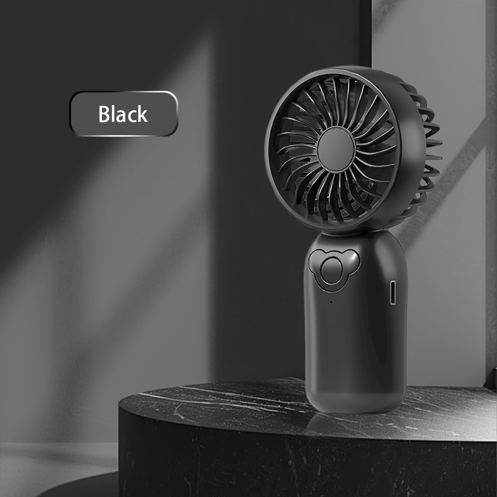 Silent Mini USB Fan Rechargeable Handheld Fan for Office Home Travel in Black Purple Beige