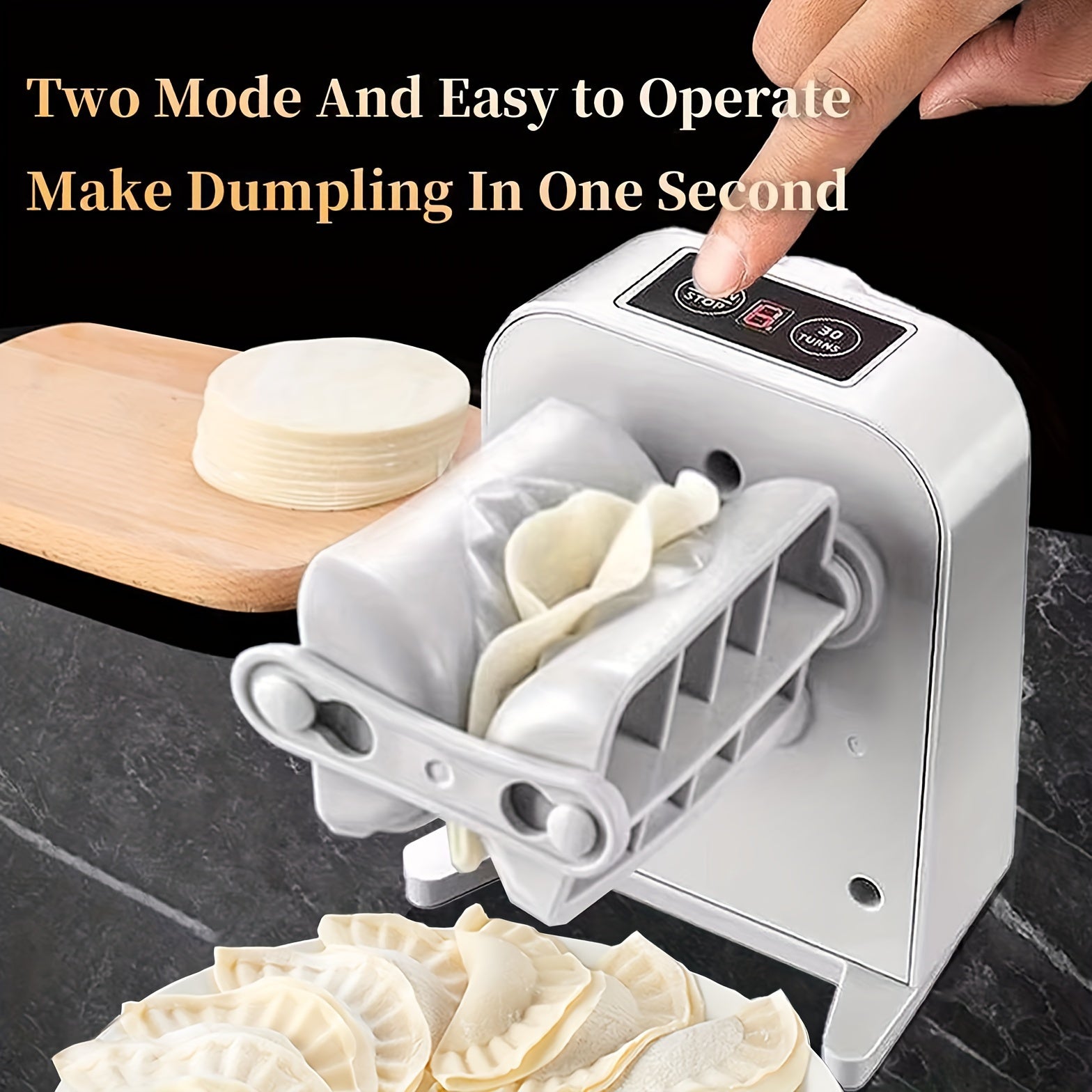 Electric Single-Head Dumpling Machine for Home Use with 2 Modes, Rechargeable, Includes Filling Roller, Press, Cutter, Spoon, Brush