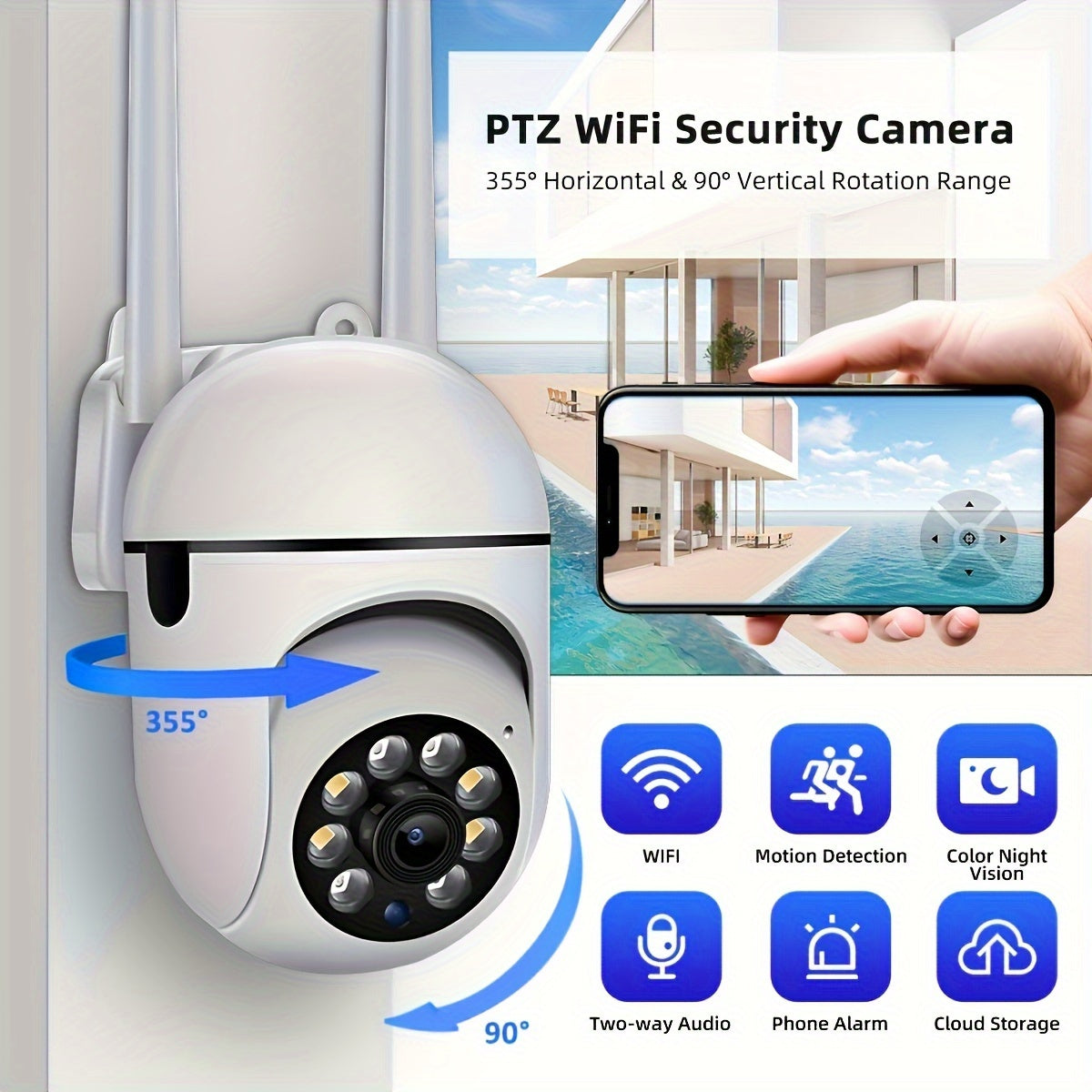 Indoor Security Camera with Auto Tracking Night Vision Video Alarm for Schools Restaurants Markets