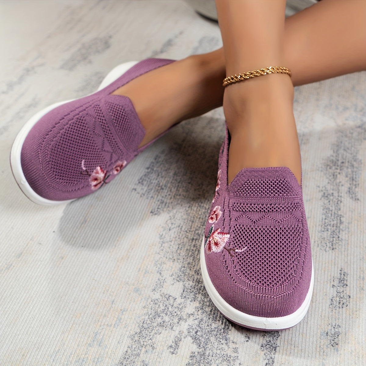 Women's Mesh Breathable Casual Sports Shoes Flat Bottom Comfortable