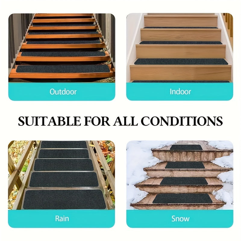 Outdoor Waterproof Stair Treads 12 Steps Non-Slip Anti-Skid Strips 4mm Thick