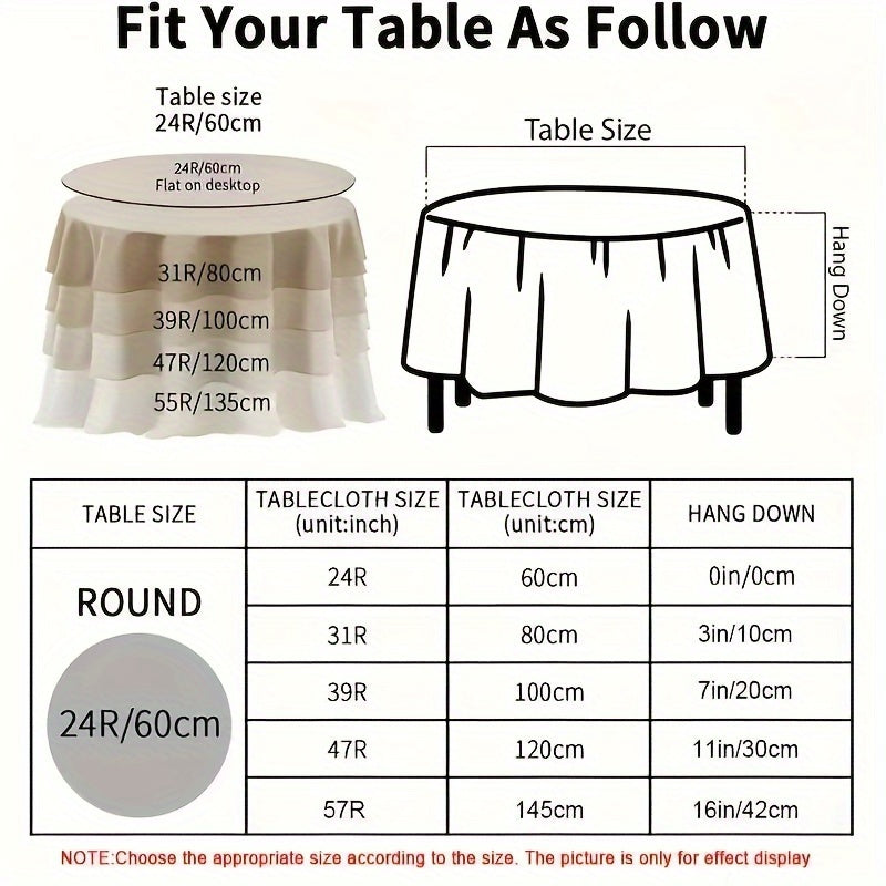 Round Plastic Tablecloth Protector Waterproof Oilproof EVA Sleeve for Tables