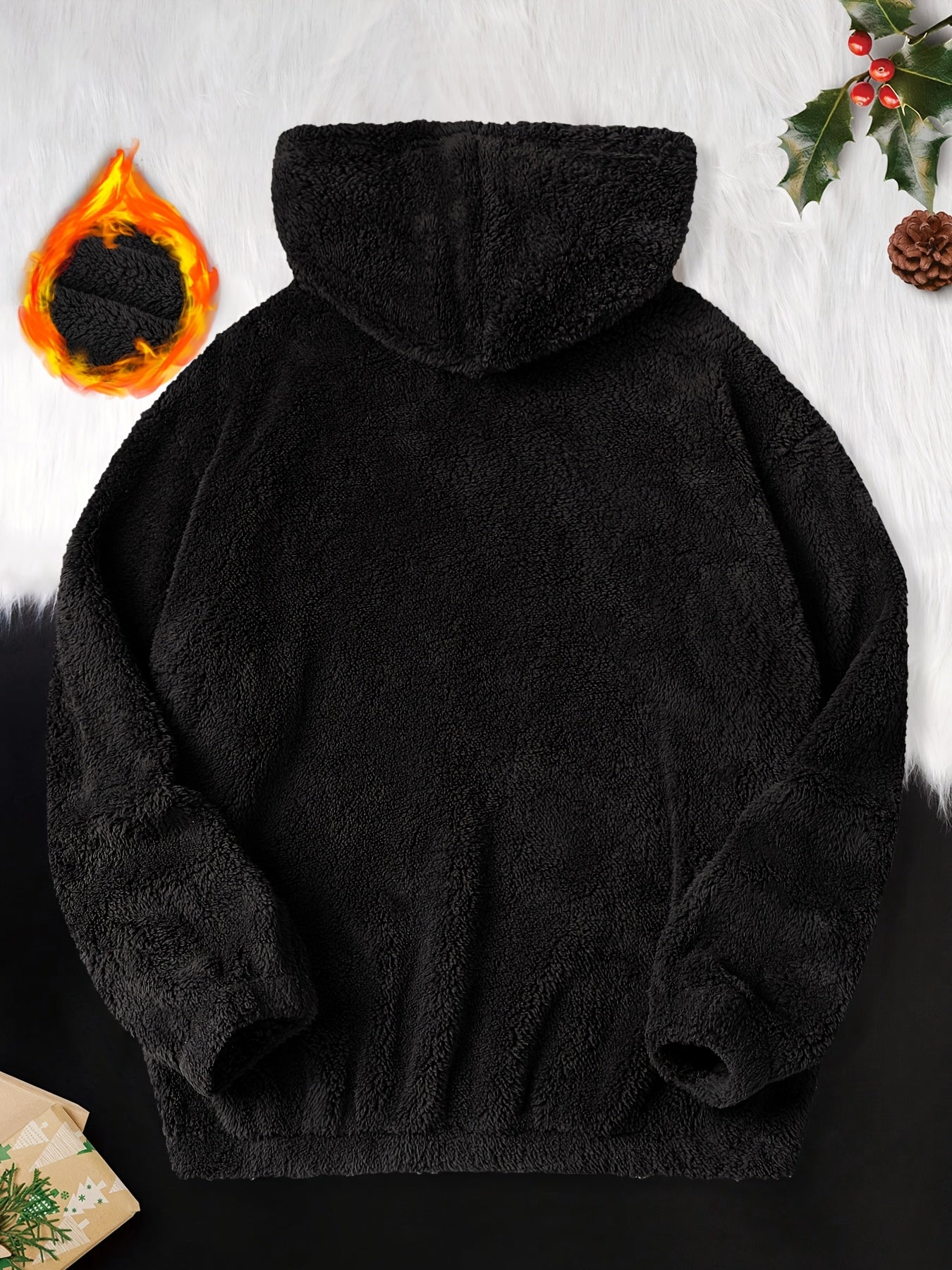 Men's Fleece Hoodie with Drop Shoulder Embroidered New York Winter Fall Back to School