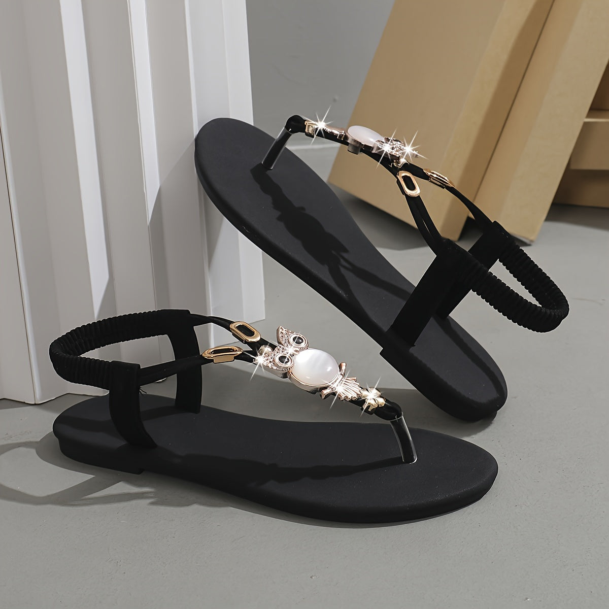 Women's Flat Sandals Bohemian Style Open Toe Non-Slip Rubber Sole