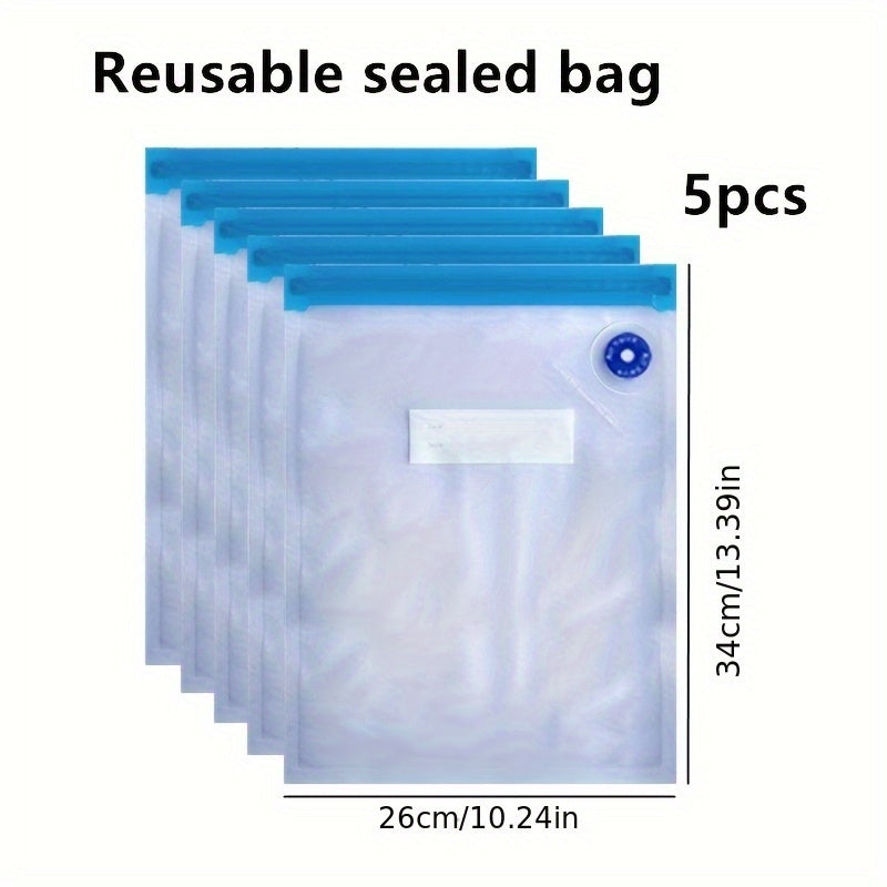 Один электрический вакуумный насос для пакетов для хранения продуктов, перезаряжаемый через USB с мощным отсасыванием воздуха, доступны два размера