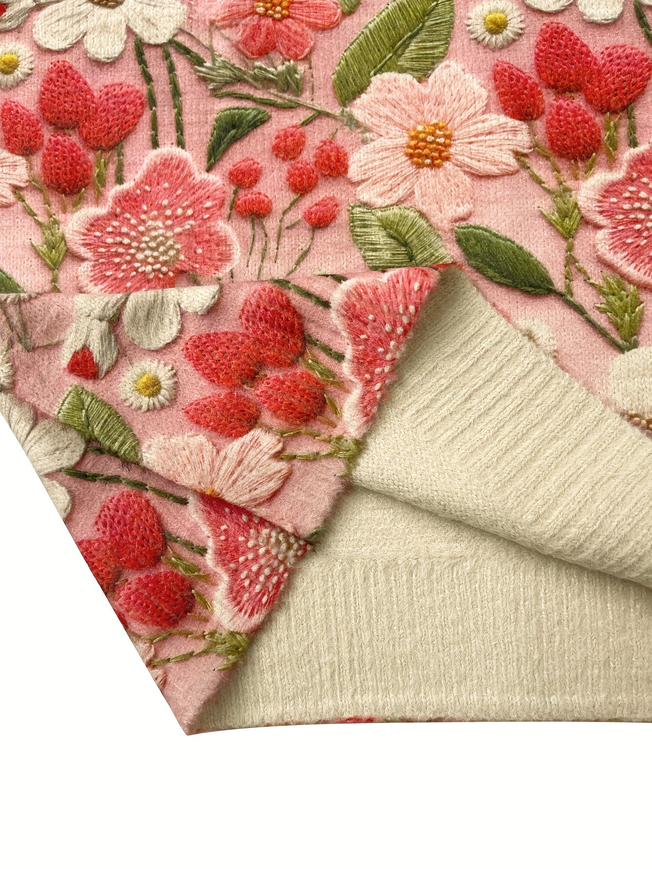 Women's Plus Size Floral Sweater Thick Knit 3D Flower Print Long Sleeve Pullover