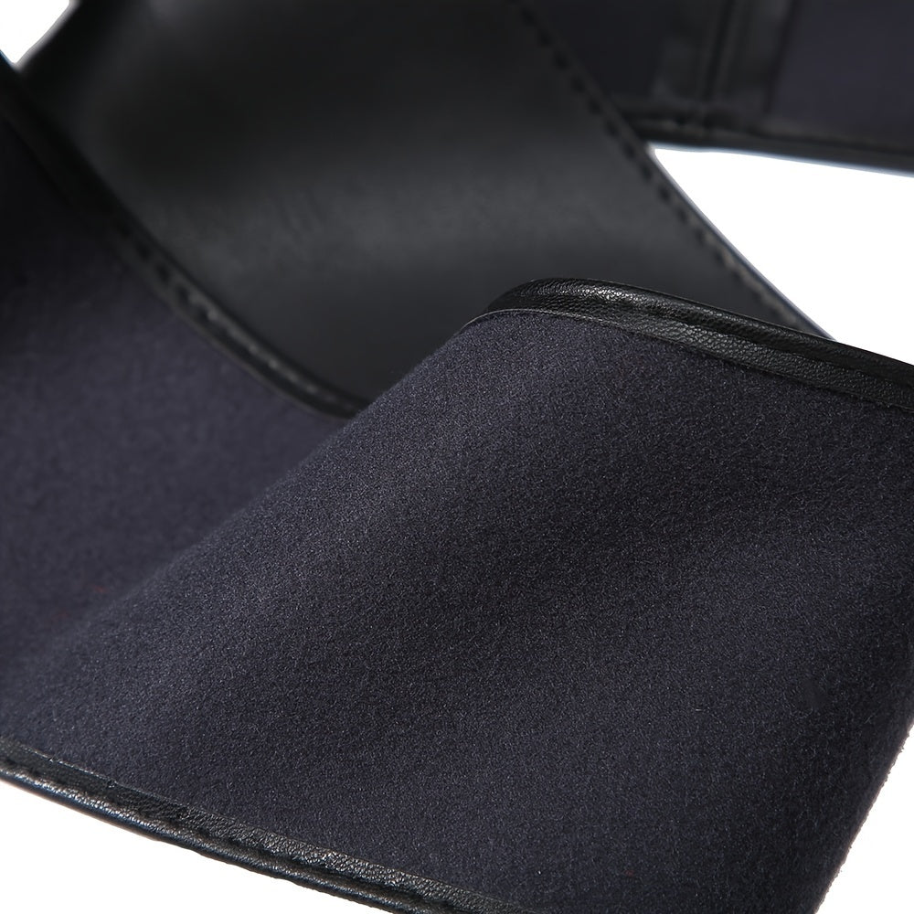 Cinturón de cuero PU negro con lazo ajustable para abrigos y vestidos