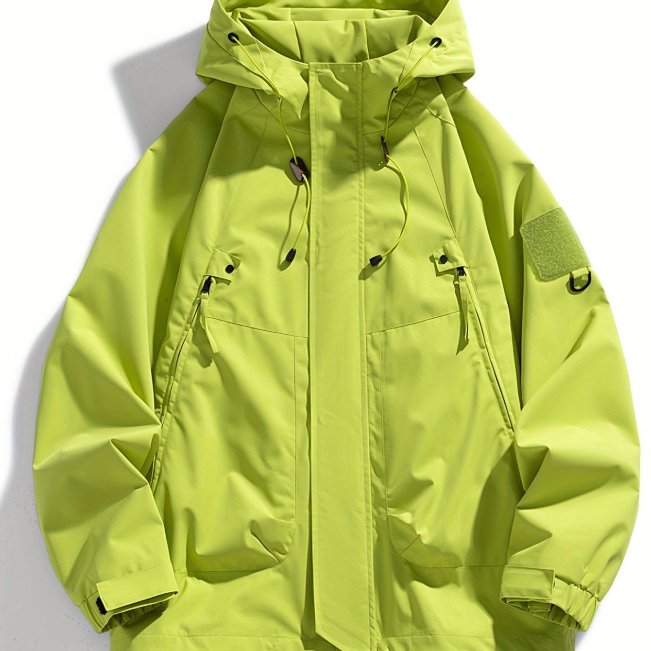 Erkaklar uchun mustahkam sport kurtkasi, fermuarlı cho'ntaklar bilan, bahor/kovak uchun tasodifiy nafas oladigan kapüşonli kurtka.