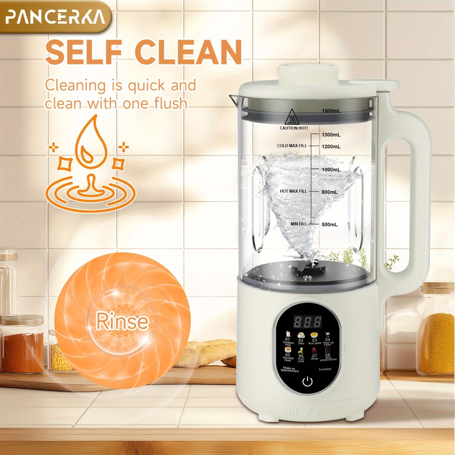 1500ml Nut Milk Maker 800W High-Speed Blender for Almond Soy Oat Milk