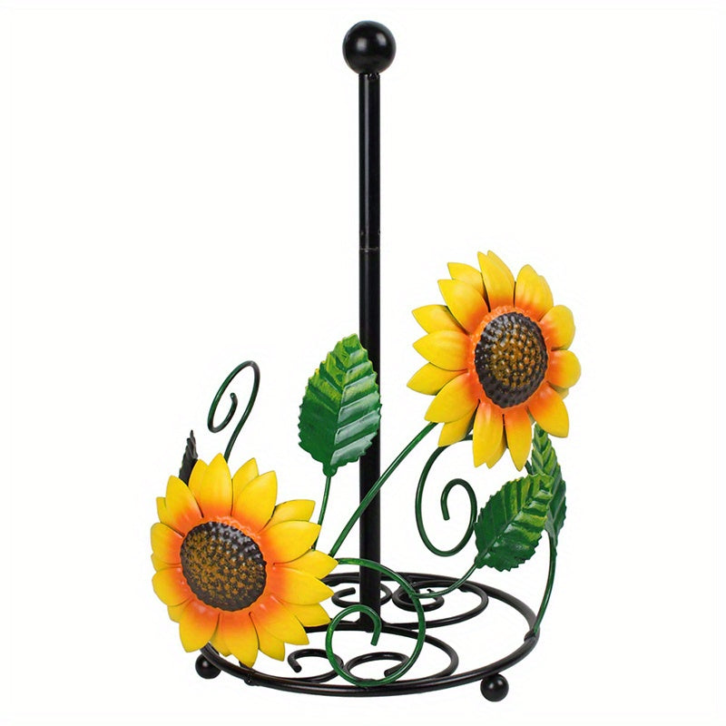 Soporte para servilletas de metal con girasol para cocina, comedor y decoración del hogar