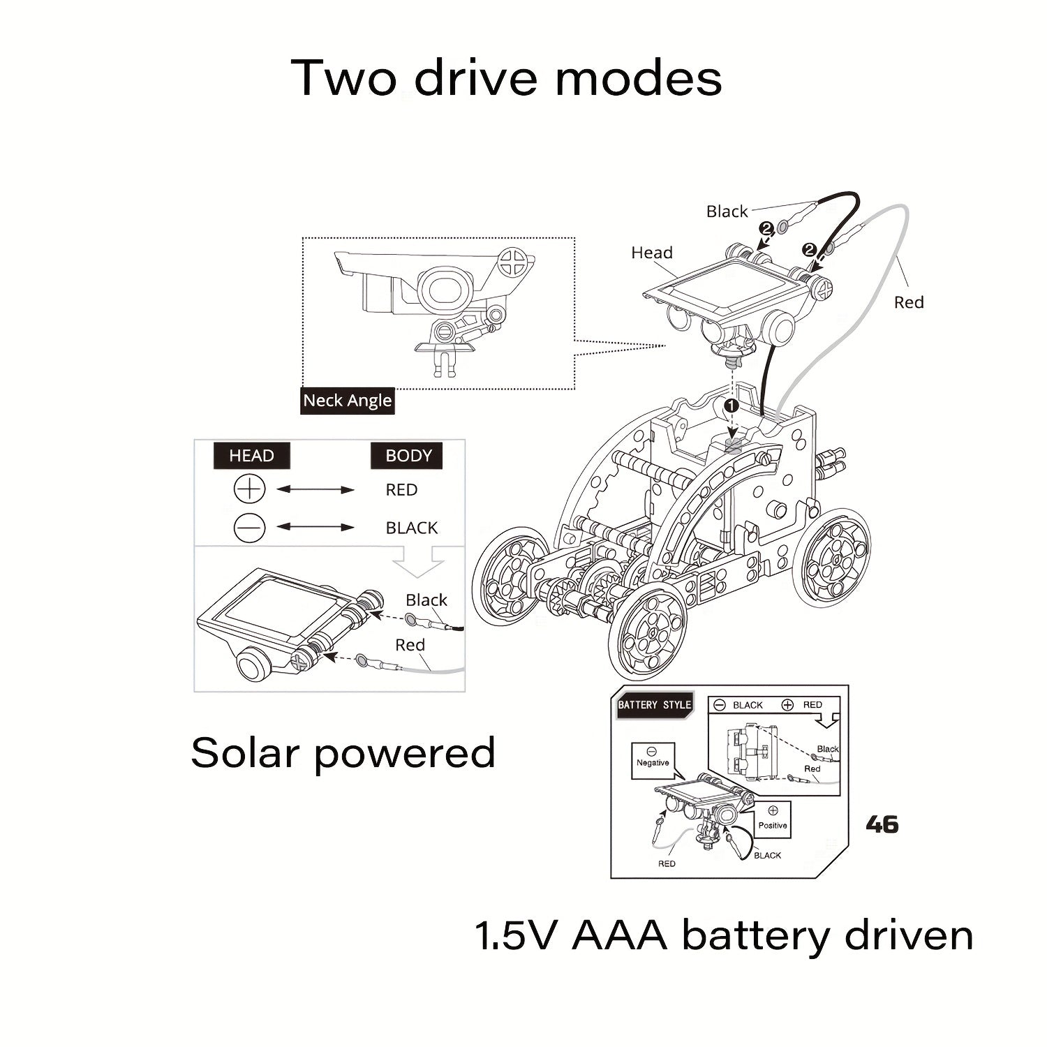 13-in-1 Solar and Battery Powered STEM Robot Building Kit for Kids 8-12 Durable ABS