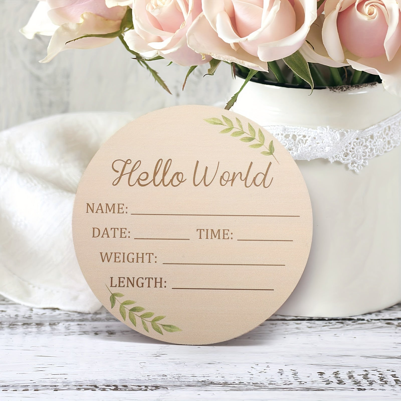 Wooden Nursery Wall Decor Plaque for Baby's First Moments