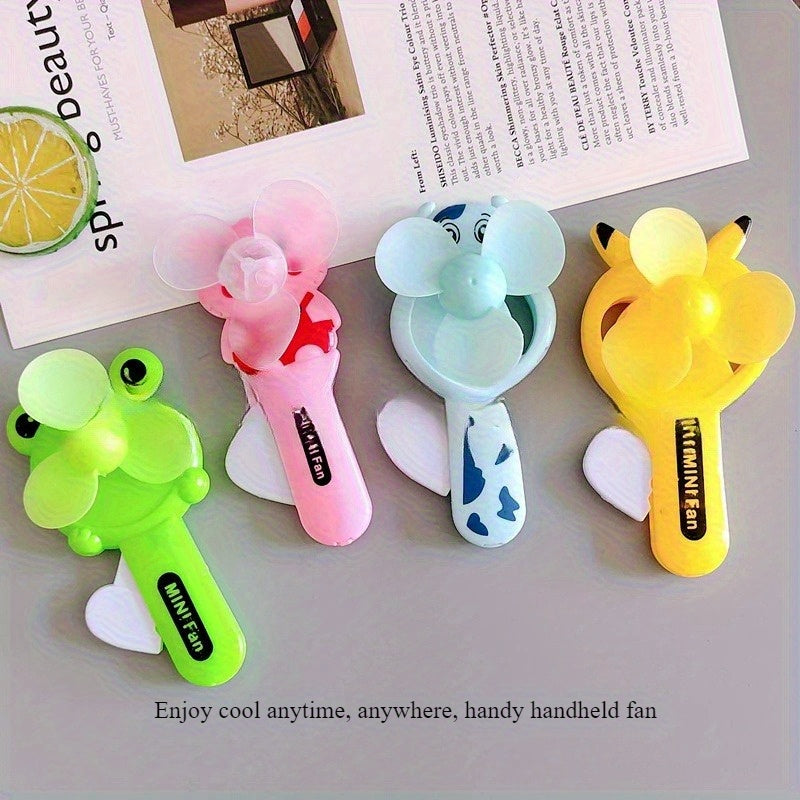 Creative Cartoon Animal Mini Handheld Fan Portable No Battery Pressing Plastic Office Outdoor