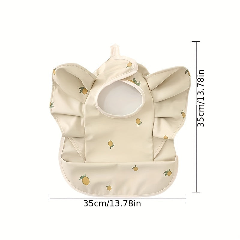Children's Waterproof Sleeveless Bib with Pocket for Toddlers and Kids