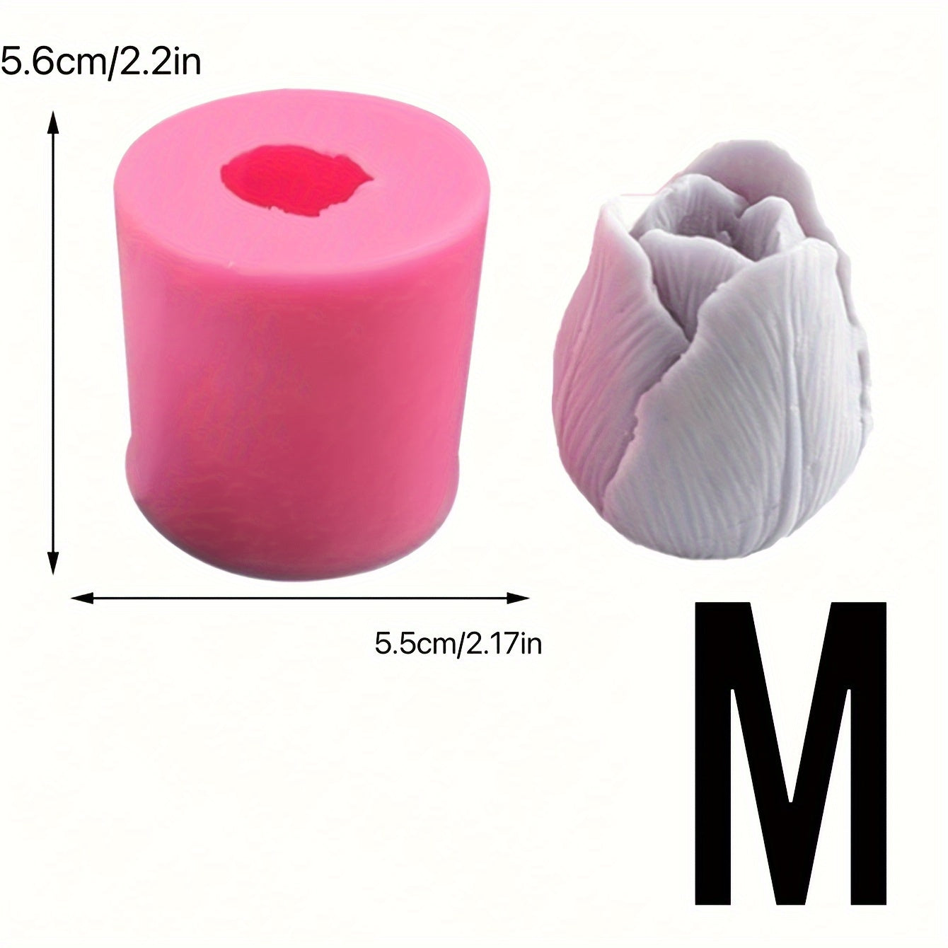 Pink Silicone Tulip Mold for Candle Making and Crafts