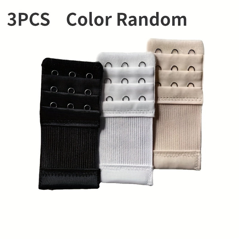 Juego de 3 extensores de correa de sujetador de poliéster para mujer, ganchos ajustables, accesorios de lencería