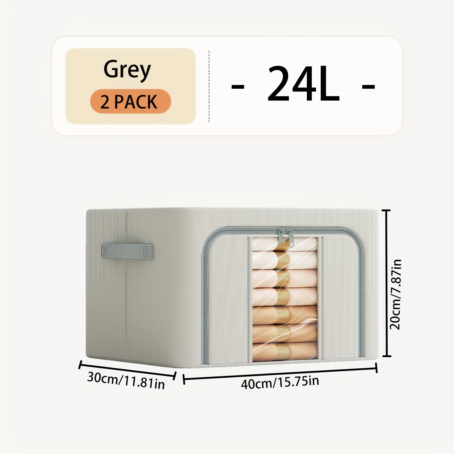 Storage Bins with Metal Frame and Clear Window for Winter and Spring Large Capacity Foldable Stackable Organizer