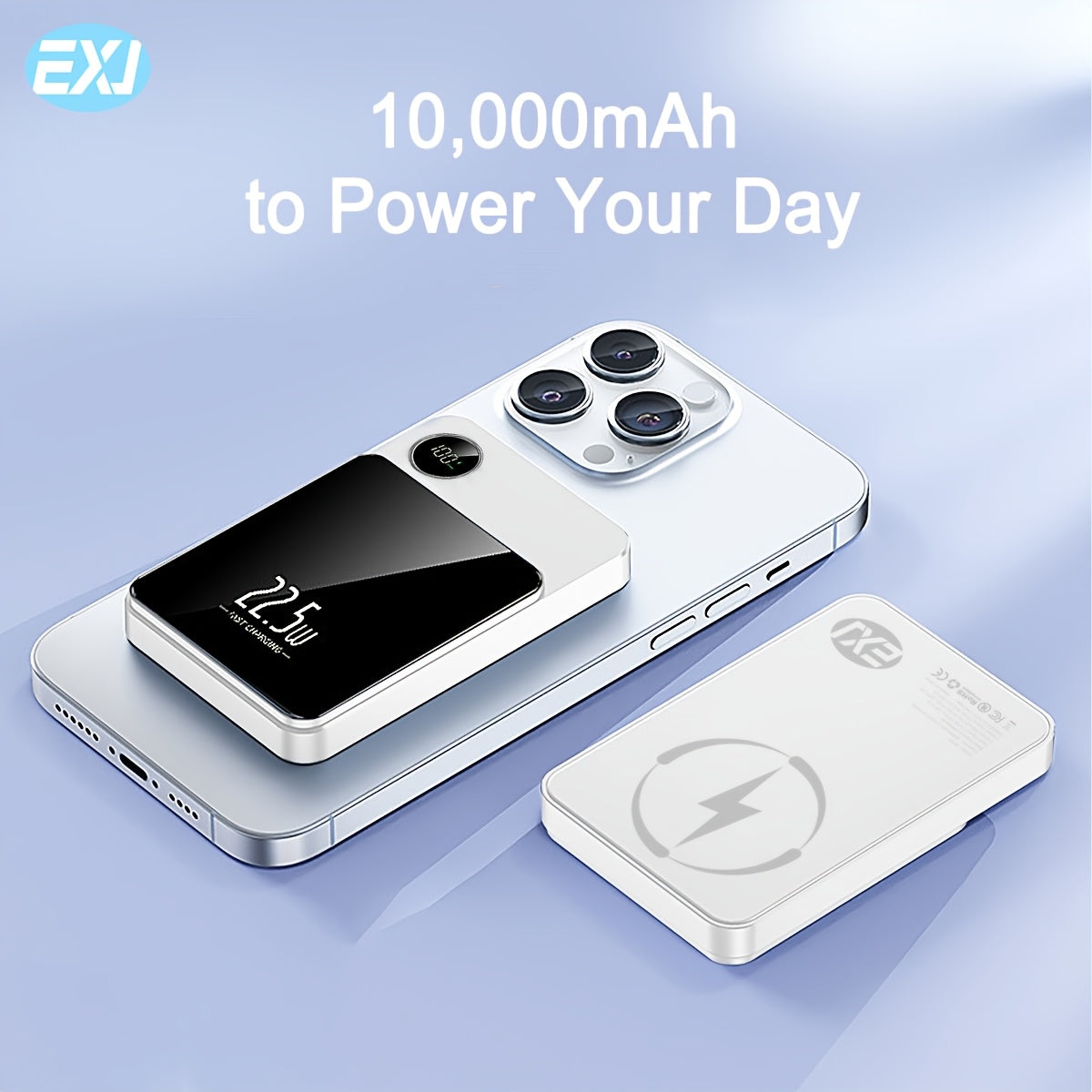 22.5W Magnetic Power Bank 10000mAh Wireless Portable Charger with USB-C MagSafe and PD Fast Charging