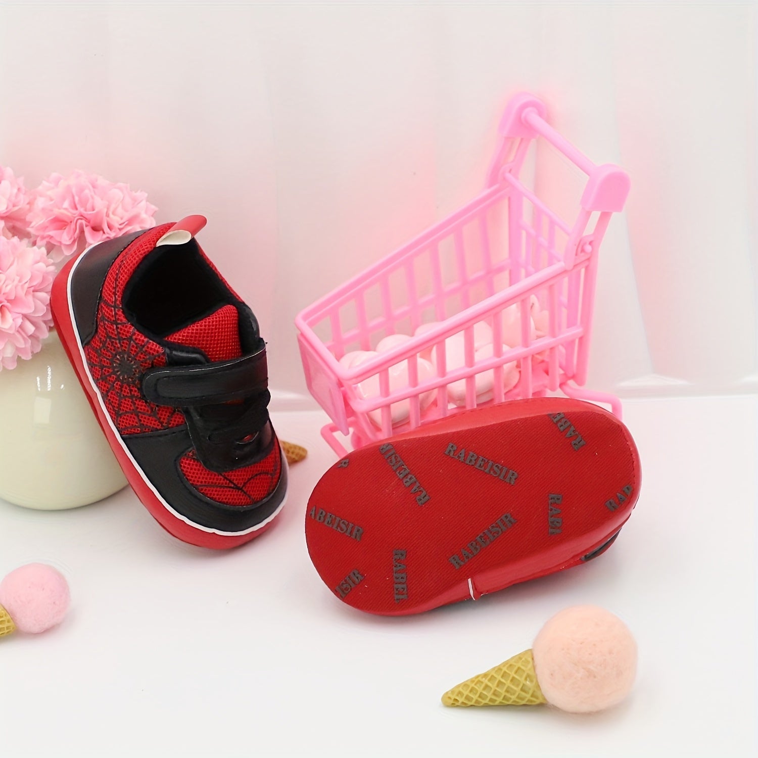 Baby Boys Cartoon Sneakers Lightweight Non-Slip All-Season Toddler Shoes