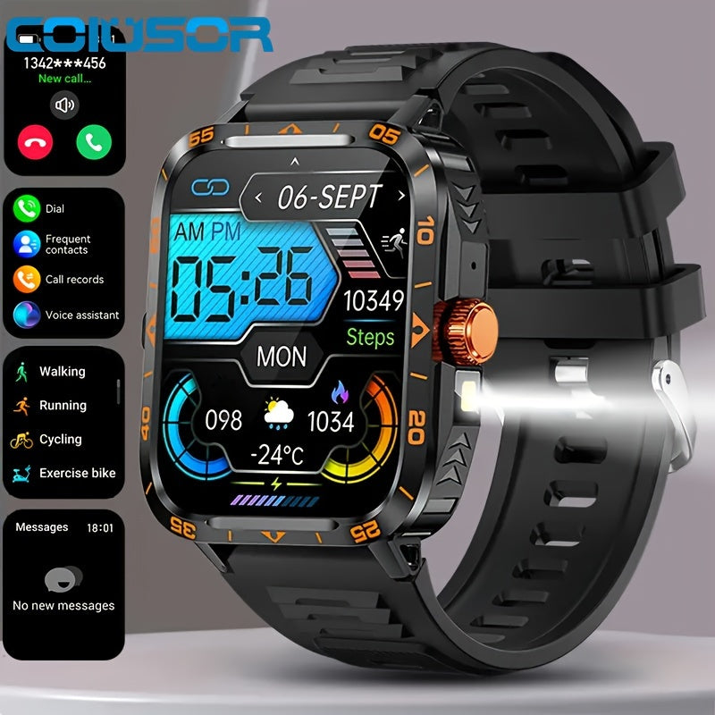 Reloj inteligente con pantalla táctil de 1.95 pulgadas, rastreador de fitness con función de llamadas y más de 100 modos deportivos