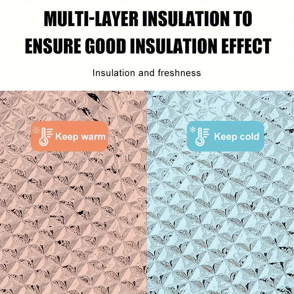 Insulated Lunch Bag with Aluminum Lining, Large Capacity, Portable Food Storage