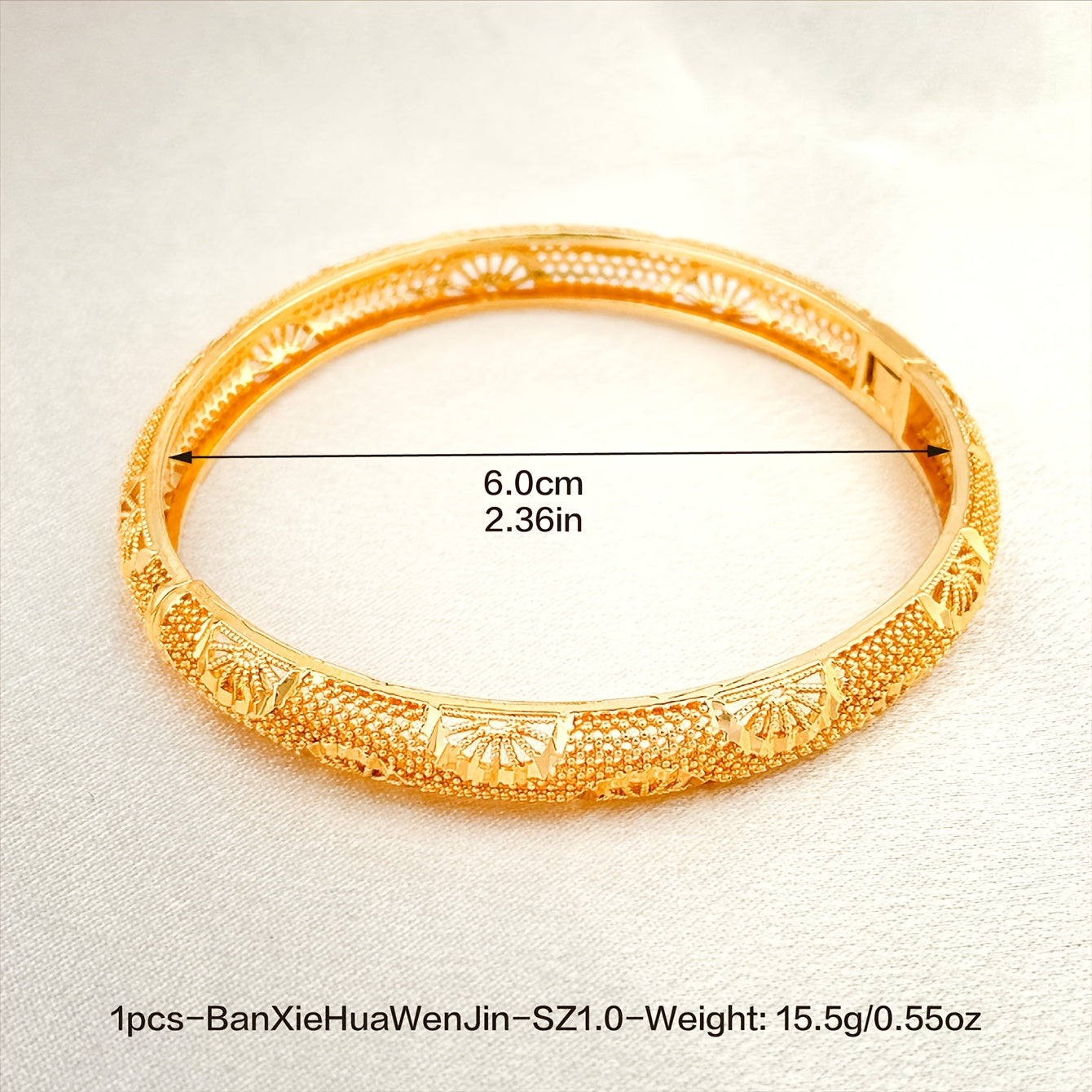 Golden Plated Copper Bangle Set for Women Hollow Circular Stylish Jewelry for Wedding and Daily Wear