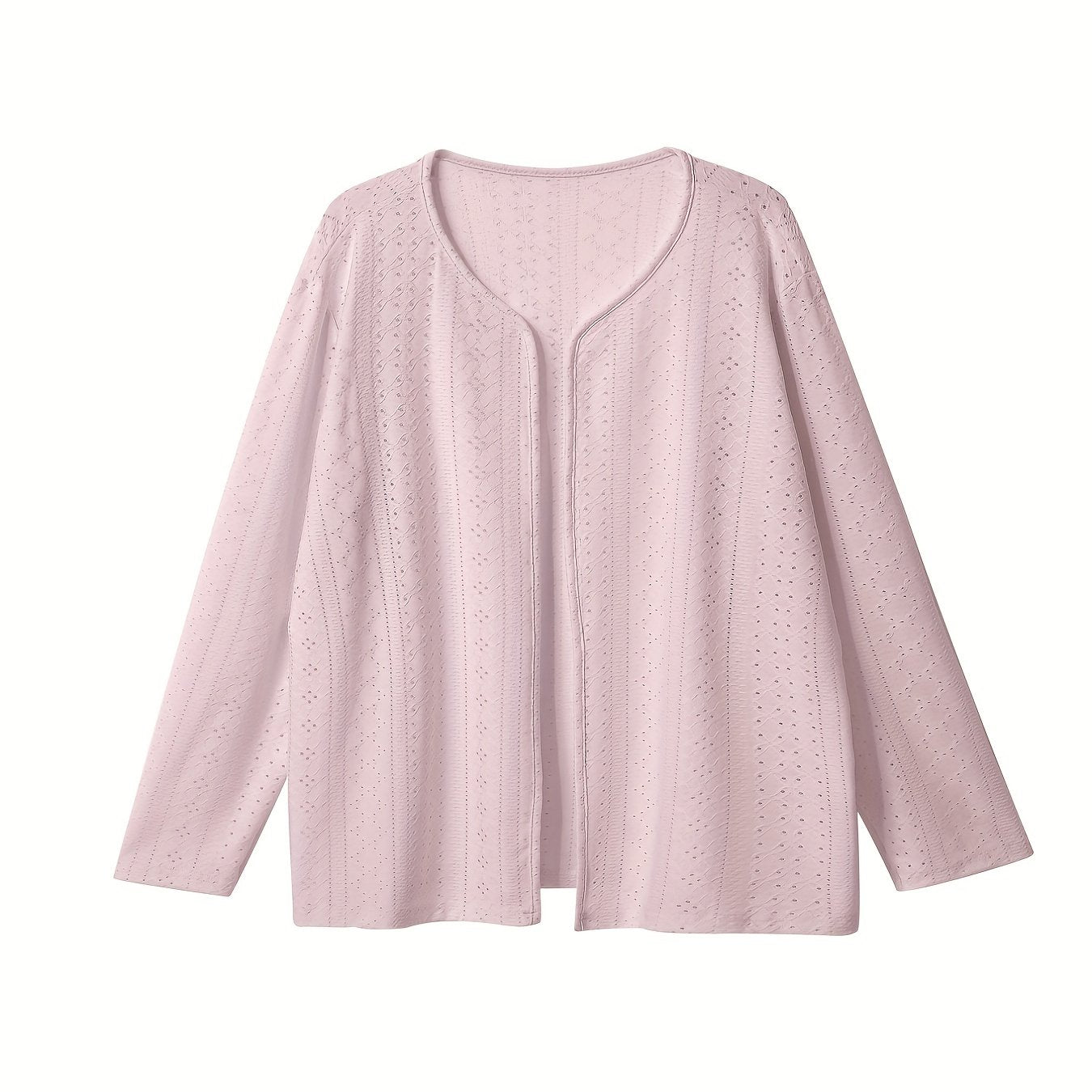 Plus Size Textured Cardigan Women's Casual Jacket, Versatile and Stylish