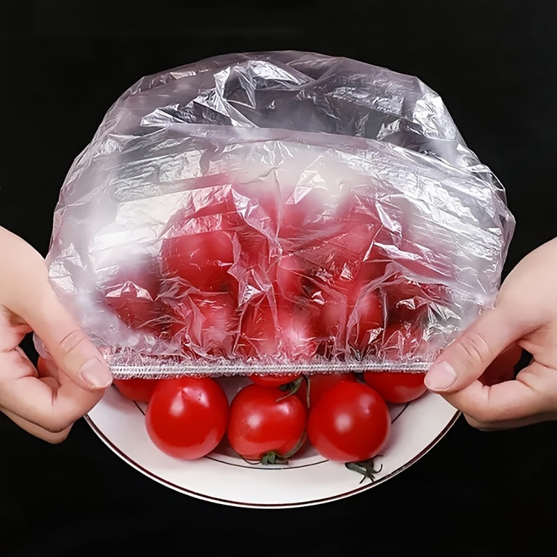 Disposable Food Wrap 100 Count Transparent Stretchable Elastic Kitchen Restaurant