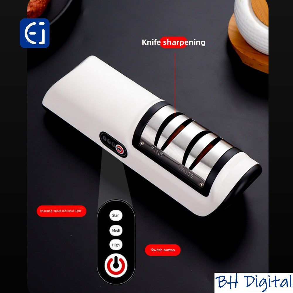 USB зарядка билан электр шевкалагич, ошхона пичоқларини майдалаштириш ва полиш учун мўлжалланган.