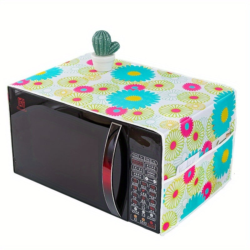 Microwave Cover with Storage Pocket Dustproof Food Cover for Kitchen Appliances