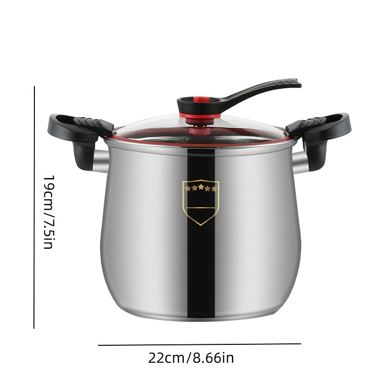 Stainless Steel Saucepan 1pc Large Capacity Non-Stick Induction Gas Stove Cooking Pot