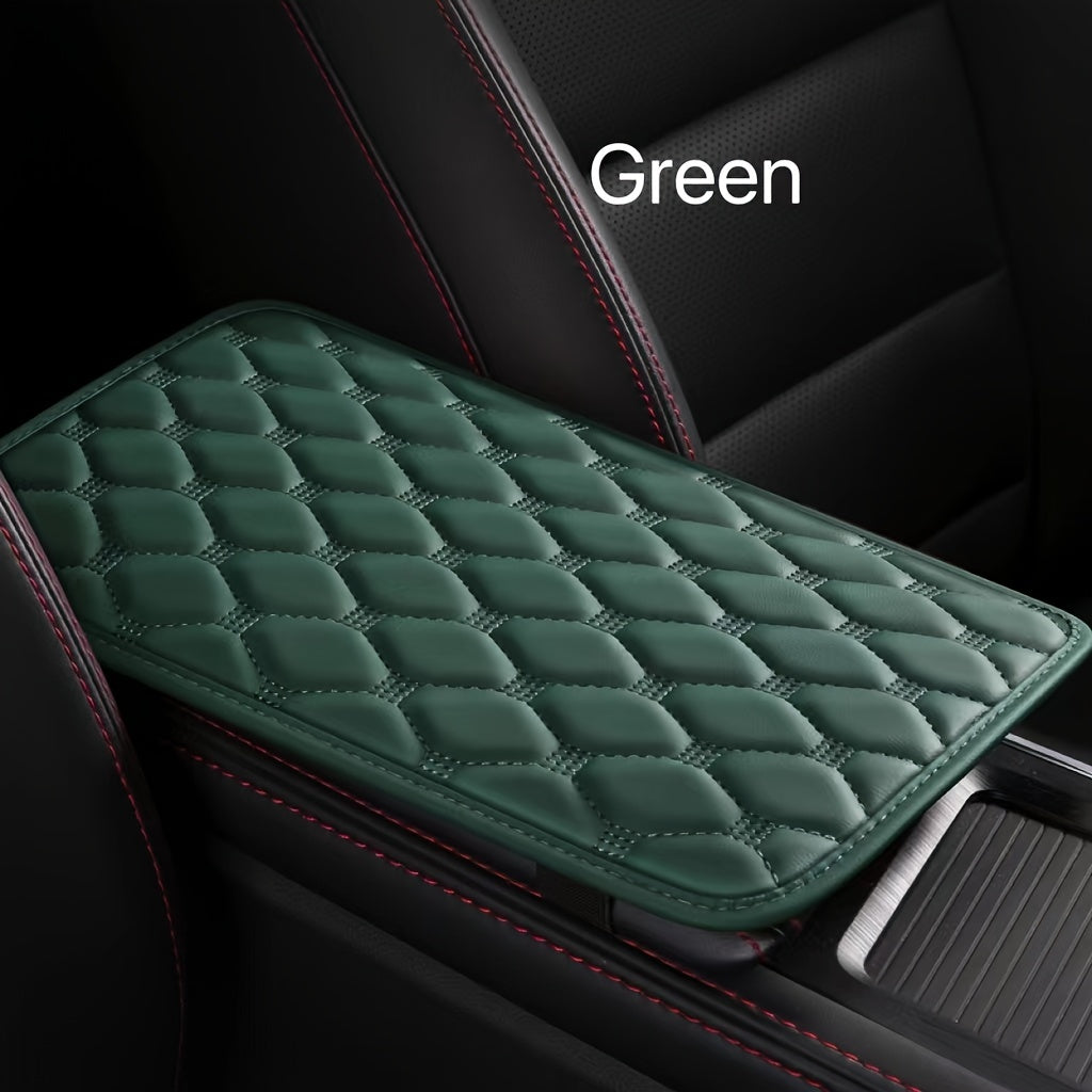 Подлокотник для автомобиля, кожаная стеганая подушка для всех автомобилей в красном, черном, сером, коричневом, зеленом и бежевом цветах