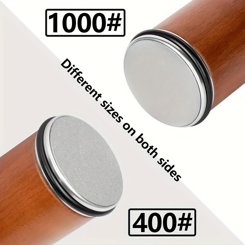 1Pc Knife Sharpener with Four-Sided Wooden Rollers and Angle Guide Kit