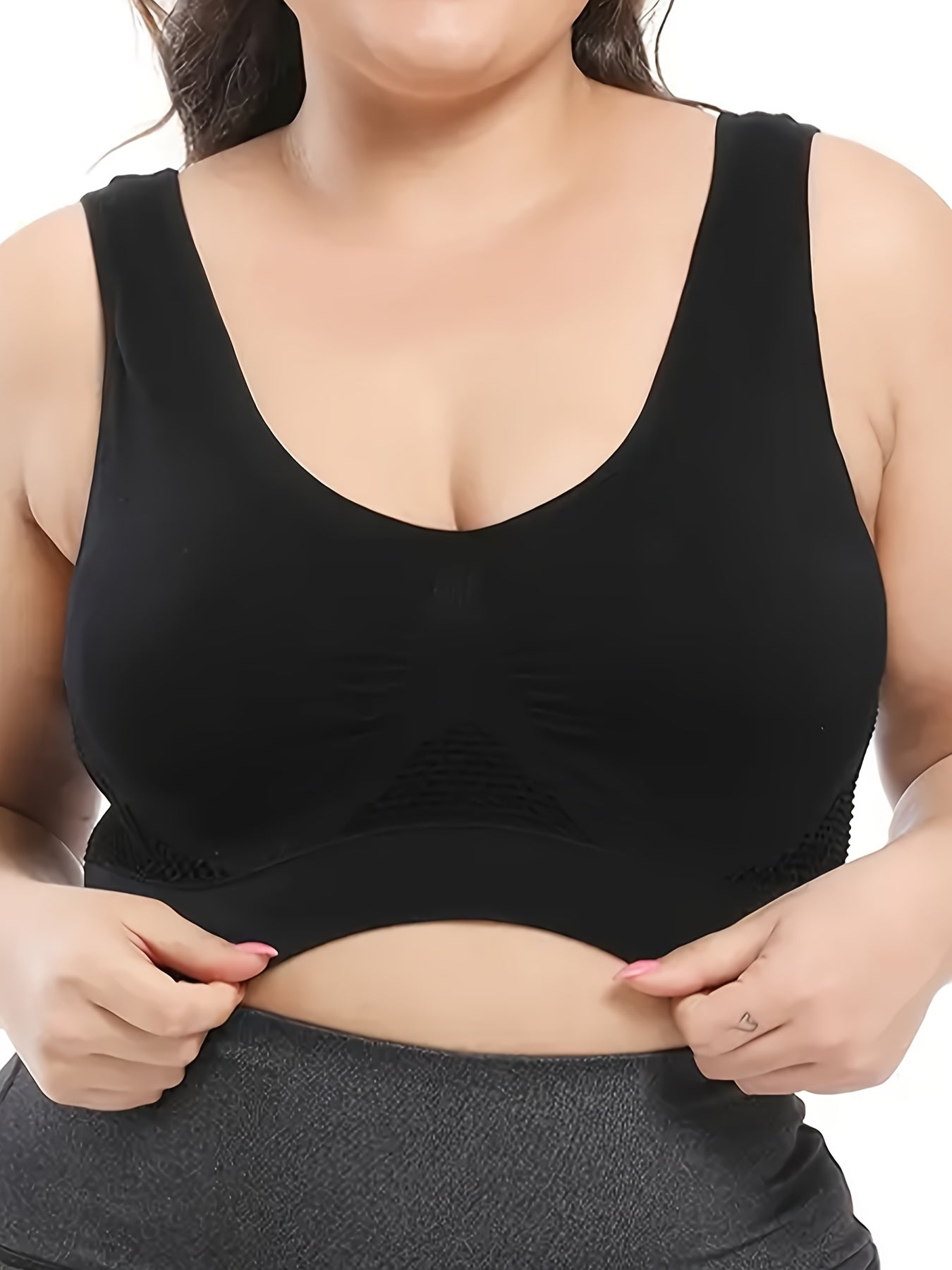 Women's Seamless Sports Bra Set Breathable Mesh High Support for Yoga Running