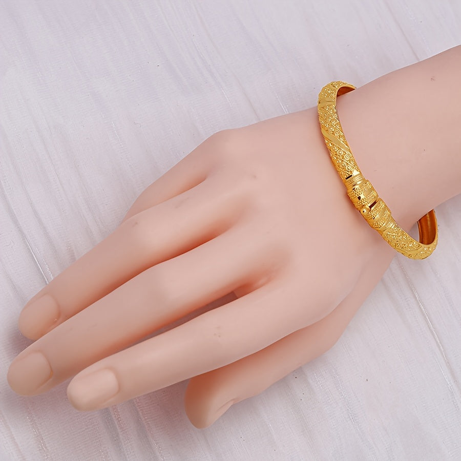 Elegant Open Gold Bracelet for Brides Middle Eastern Jewelry Ethnic Style