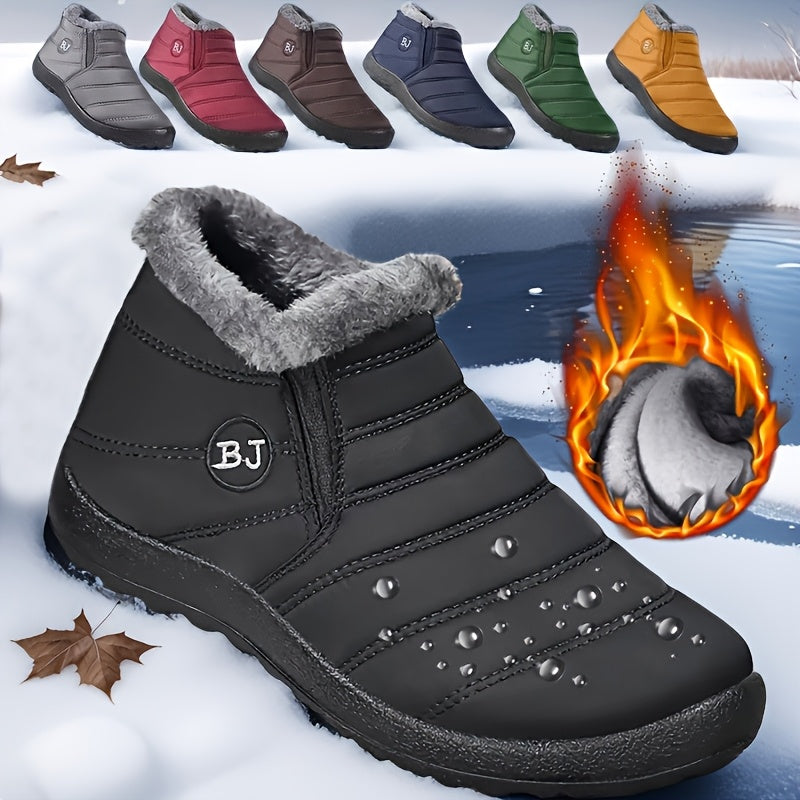 Women's Fleece-Lined Winter Snow Boots Slip-On Non-Slip EVA Sole