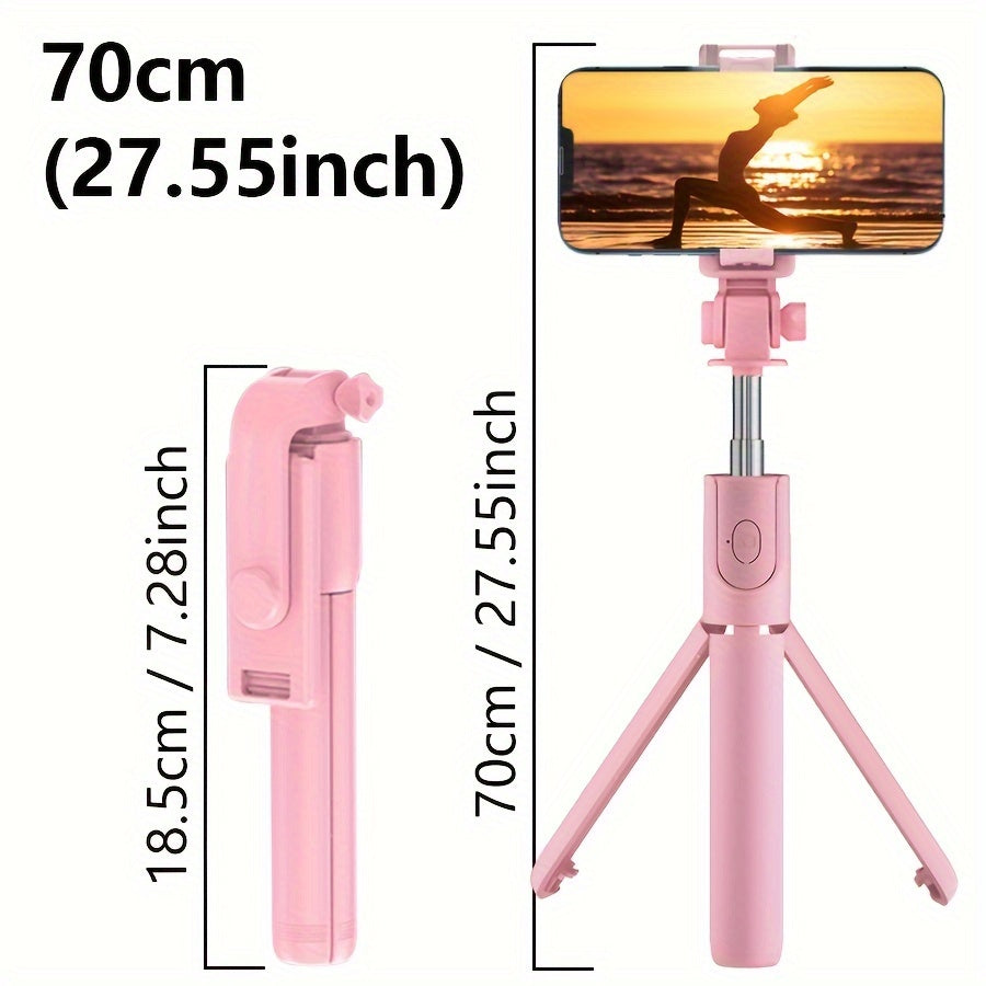 Selfie Stick with Phone Mount Wireless Remote 360° Rotation Extendable Travel Essential for Smartphones