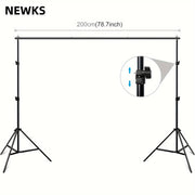 Adjustable 7x7ft Photo Studio Backdrop Stand with Crossbars Clamps and Balloon Arch Support