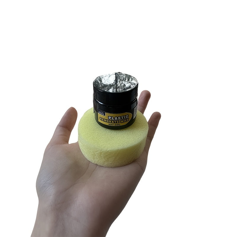 Cera de restauración de autos multiusos para partes plásticas, brillo de neumáticos, vehículos negros